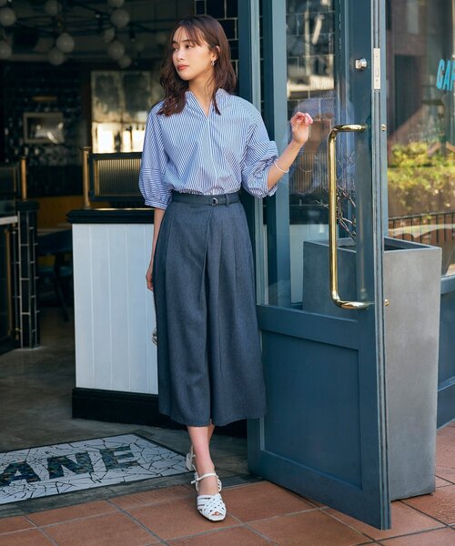 grove(グローブ)の「◆【洗濯機で洗える・UVカット・接触冷感】ランタンスリーブシャツブラウス(シャツ/ブラウス・レディース・ネイビー/サックスブルー系2/ホワイト/ネイビー系2/ホワイト系5・03/02/01/04/05)」の21枚目の写真