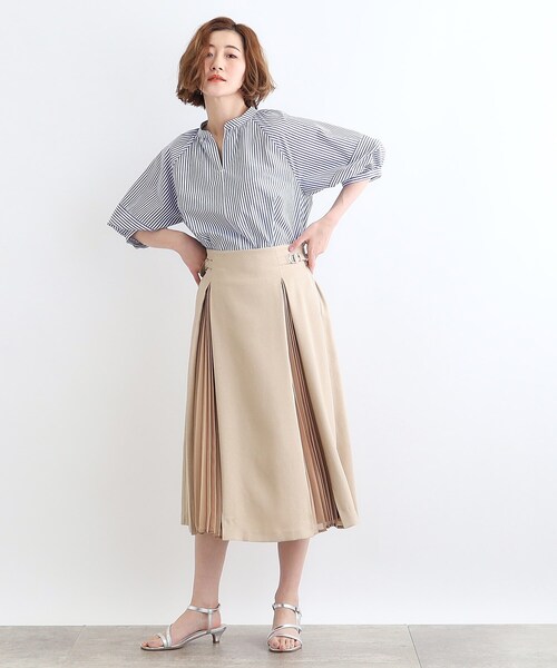 grove(グローブ)の「◆【洗濯機で洗える・UVカット・接触冷感】ランタンスリーブシャツブラウス(シャツ/ブラウス・レディース・ネイビー/サックスブルー系2/ホワイト/ネイビー系2/ホワイト系5・03/02/01/04/05)」の22枚目の写真