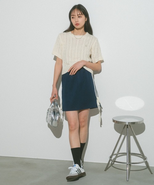 VANNIE U(ヴァニーユー)の「トラックリボンミニスカート(スカート・レディース・アイボリー/ネイビー・FREE)」の20枚目の写真