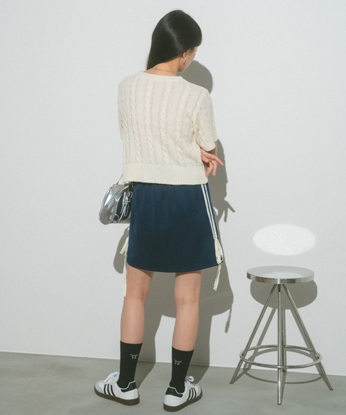 VANNIE U(ヴァニーユー)の「トラックリボンミニスカート(スカート・レディース・アイボリー/ネイビー・FREE)」の22枚目の写真