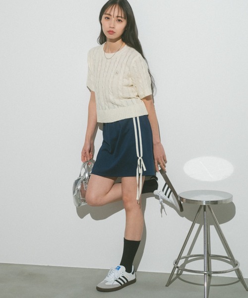 VANNIE U(ヴァニーユー)の「トラックリボンミニスカート(スカート・レディース・アイボリー/ネイビー・FREE)」の18枚目の写真