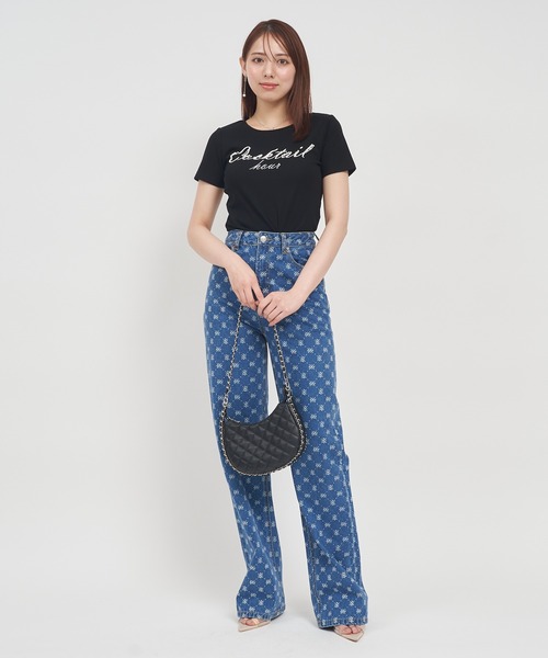 ROYAL PARTY(ロイヤルパーティー)の「Cocktail hour Tシャツ(Tシャツ/カットソー・レディース・ピンク/ブラック/オフホワイト・FREE)」の5枚目の写真