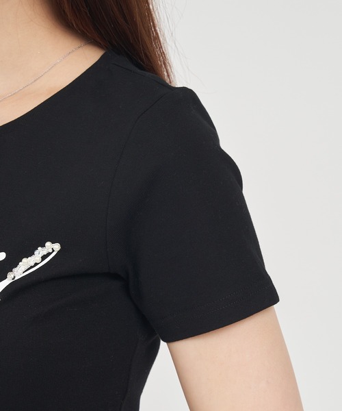 ROYAL PARTY(ロイヤルパーティー)の「Cocktail hour Tシャツ(Tシャツ/カットソー・レディース・ピンク/ブラック/オフホワイト・FREE)」の11枚目の写真