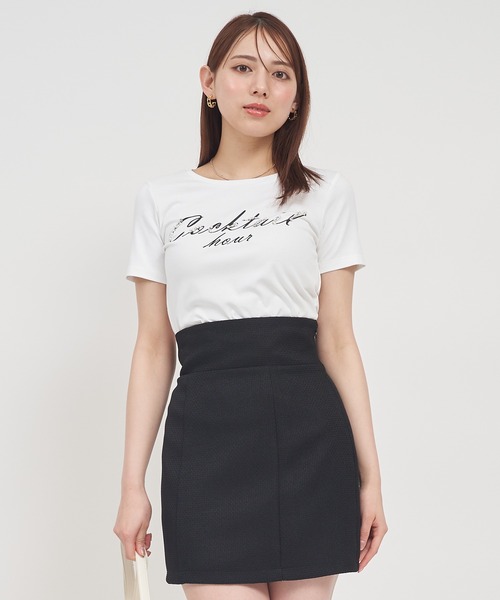 ROYAL PARTY(ロイヤルパーティー)の「Cocktail hour Tシャツ(Tシャツ/カットソー・レディース・ピンク/ブラック/オフホワイト・FREE)」の6枚目の写真