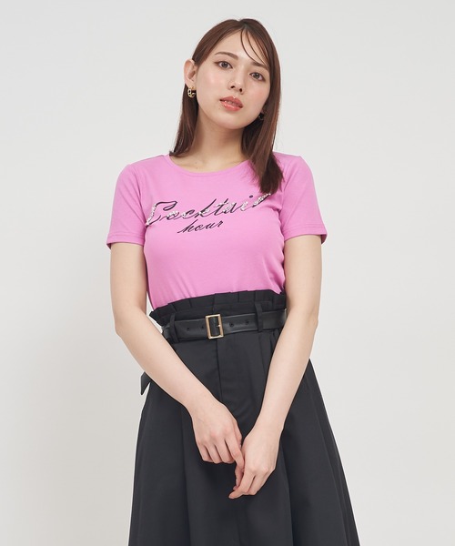 ROYAL PARTY(ロイヤルパーティー)の「Cocktail hour Tシャツ(Tシャツ/カットソー・レディース・ピンク/ブラック/オフホワイト・FREE)」の8枚目の写真