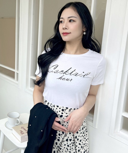 ROYAL PARTY(ロイヤルパーティー)の「Cocktail hour Tシャツ(Tシャツ/カットソー・レディース・ピンク/ブラック/オフホワイト・FREE)」の16枚目の写真