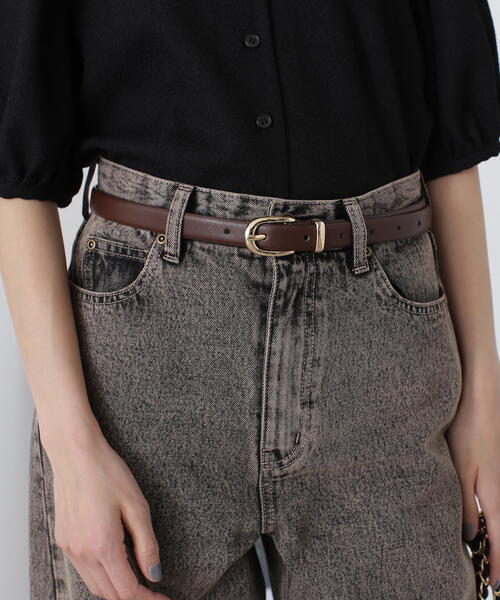 N.（N. Natural Beauty Basic）（エヌエヌナチュラルビューティーベーシック）の「オーバルバックルベルト（ベルト・レディース・ブラウン/ブラック・FREE）」の8枚目の写真