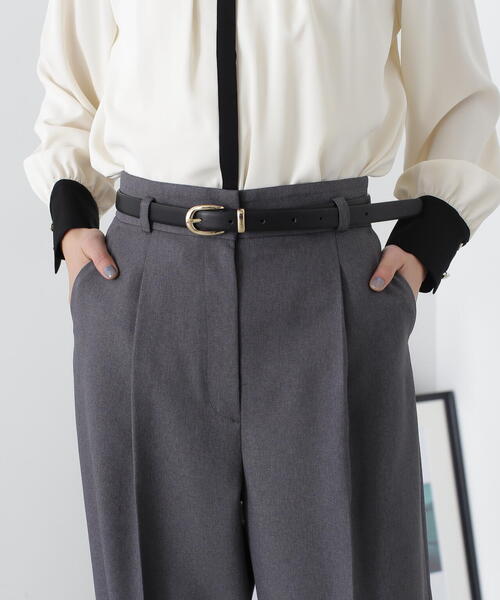 N.（N. Natural Beauty Basic）（エヌエヌナチュラルビューティーベーシック）の「オーバルバックルベルト（ベルト・レディース・ブラウン/ブラック・FREE）」の2枚目の写真