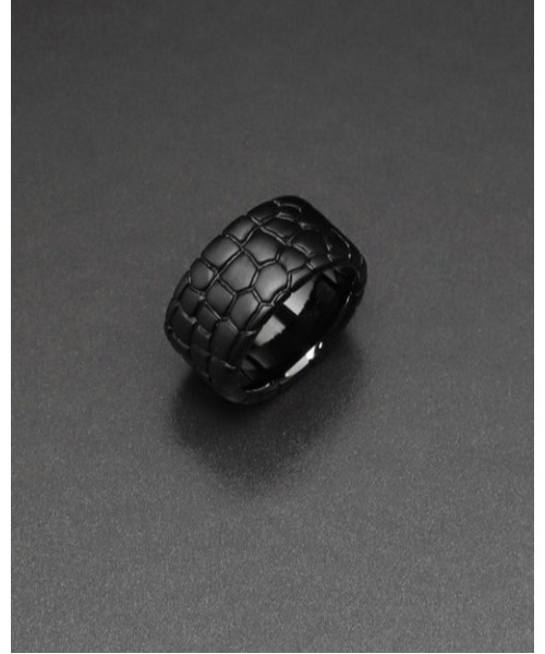 wjk（ダヴルジェイケイ）の「IVXLCDM ×wjk  croco pattern pinky ring（リング・メンズ・ブラック・9号/11号/13号）」の4枚目の写真