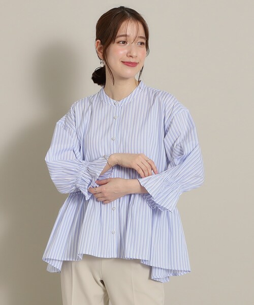 ITS'DEMO（イッツデモ）の「◆ペプラムブラウス（シャツ/ブラウス・レディース・ホワイト系5/ブルー系2/パープル系1/サックスブルー系2・00）」の5枚目の写真