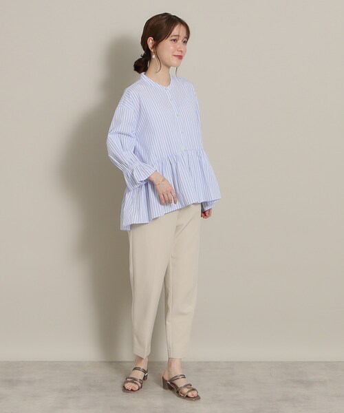 ITS'DEMO（イッツデモ）の「◆ペプラムブラウス（シャツ/ブラウス・レディース・ホワイト系5/ブルー系2/パープル系1/サックスブルー系2・00）」の6枚目の写真