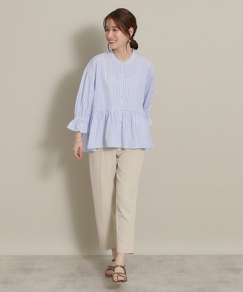 ITS'DEMO（イッツデモ）の「◆ペプラムブラウス（シャツ/ブラウス・レディース・ホワイト系5/ブルー系2/パープル系1/サックスブルー系2・00）」の7枚目の写真