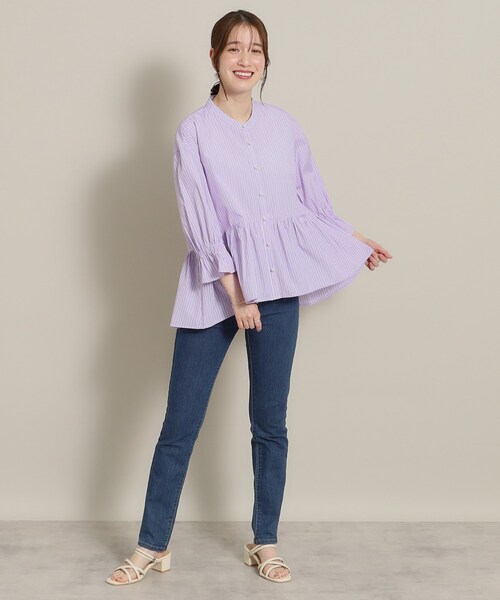 ITS'DEMO（イッツデモ）の「◆ペプラムブラウス（シャツ/ブラウス・レディース・ホワイト系5/ブルー系2/パープル系1/サックスブルー系2・00）」の11枚目の写真