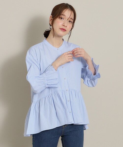 ITS'DEMO（イッツデモ）の「◆ペプラムブラウス（シャツ/ブラウス・レディース・ホワイト系5/ブルー系2/パープル系1/サックスブルー系2・00）」の13枚目の写真