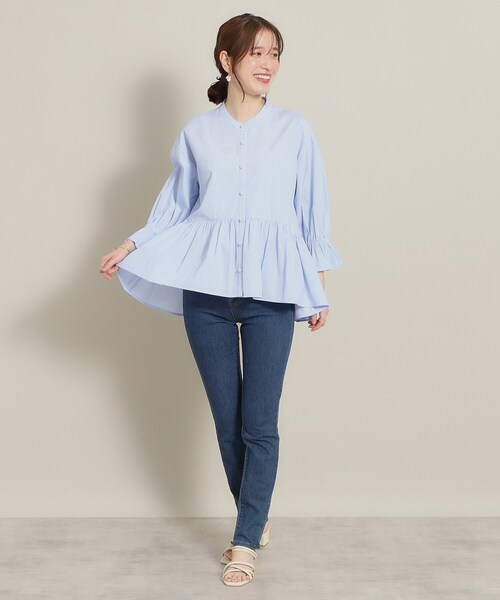 ITS'DEMO（イッツデモ）の「◆ペプラムブラウス（シャツ/ブラウス・レディース・ホワイト系5/ブルー系2/パープル系1/サックスブルー系2・00）」の15枚目の写真