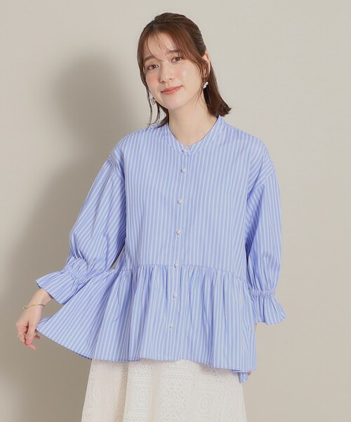 ITS'DEMO（イッツデモ）の「◆ペプラムブラウス（シャツ/ブラウス・レディース・ホワイト系5/ブルー系2/パープル系1/サックスブルー系2・00）」の17枚目の写真