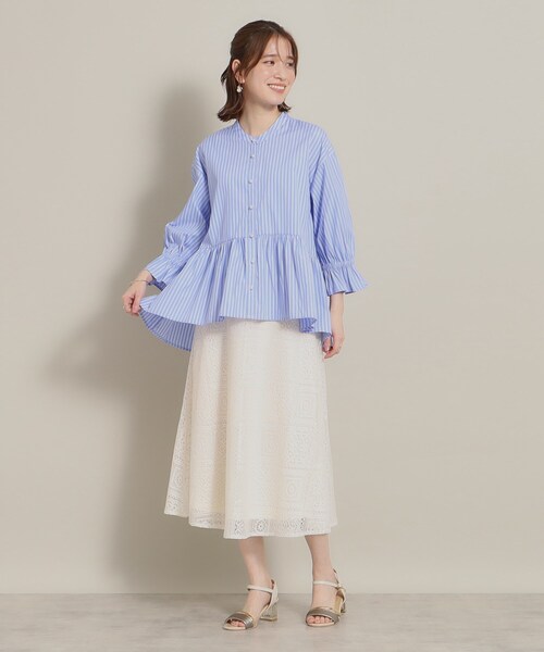 ITS'DEMO（イッツデモ）の「◆ペプラムブラウス（シャツ/ブラウス・レディース・ホワイト系5/ブルー系2/パープル系1/サックスブルー系2・00）」の18枚目の写真