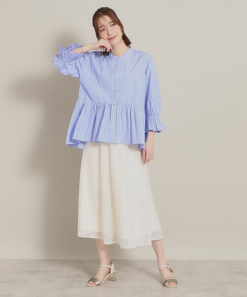 ITS'DEMO（イッツデモ）の「◆ペプラムブラウス（シャツ/ブラウス・レディース・ホワイト系5/ブルー系2/パープル系1/サックスブルー系2・00）」の19枚目の写真