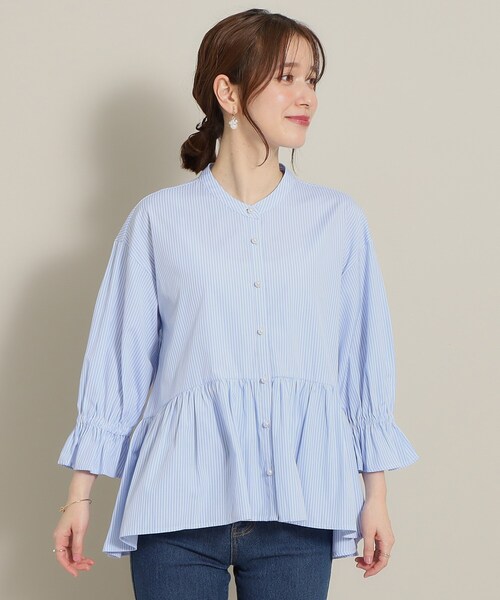 ITS'DEMO（イッツデモ）の「◆ペプラムブラウス（シャツ/ブラウス・レディース・ホワイト系5/ブルー系2/パープル系1/サックスブルー系2・00）」の21枚目の写真