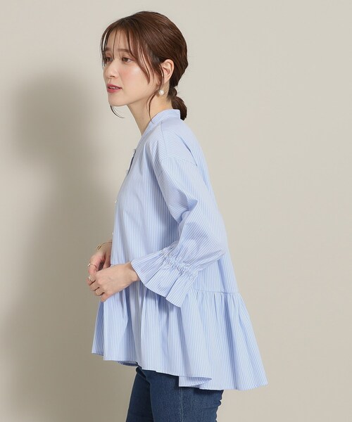 ITS'DEMO（イッツデモ）の「◆ペプラムブラウス（シャツ/ブラウス・レディース・ホワイト系5/ブルー系2/パープル系1/サックスブルー系2・00）」の22枚目の写真