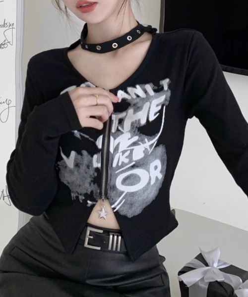 .KOM(ドットコム)の「A'GEM/9 × .kom 『.KOM/ドットケーオーエム』 /ジップアップトップス(その他トップス・レディース・ホワイト/ブラック・FREE)」の13枚目の写真