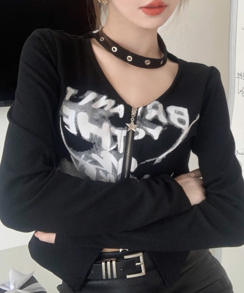 .KOM(ドットコム)の「A'GEM/9 × .kom 『.KOM/ドットケーオーエム』 /ジップアップトップス(その他トップス・レディース・ホワイト/ブラック・FREE)」の16枚目の写真