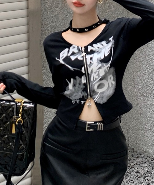 .KOM(ドットコム)の「A'GEM/9 × .kom 『.KOM/ドットケーオーエム』 /ジップアップトップス(その他トップス・レディース・ホワイト/ブラック・FREE)」の21枚目の写真