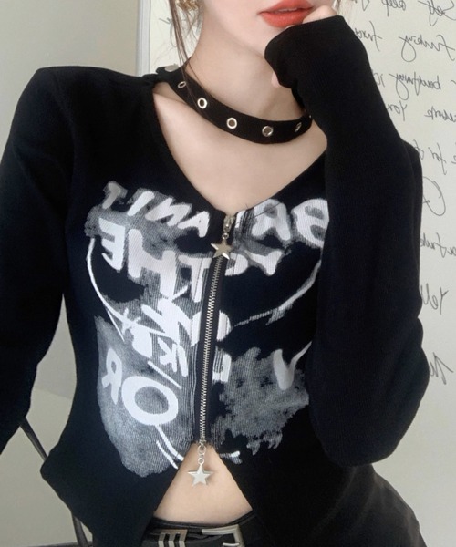.KOM(ドットコム)の「A'GEM/9 × .kom 『.KOM/ドットケーオーエム』 /ジップアップトップス(その他トップス・レディース・ホワイト/ブラック・FREE)」の20枚目の写真