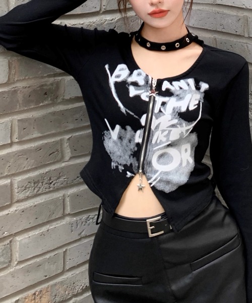 .KOM(ドットコム)の「A'GEM/9 × .kom 『.KOM/ドットケーオーエム』 /ジップアップトップス(その他トップス・レディース・ホワイト/ブラック・FREE)」の22枚目の写真