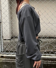 トレーナー スウェット 「XU」one shoulder sweat tops レディース XU トレーナー スウェット 「XU」one shoulder sweat tops