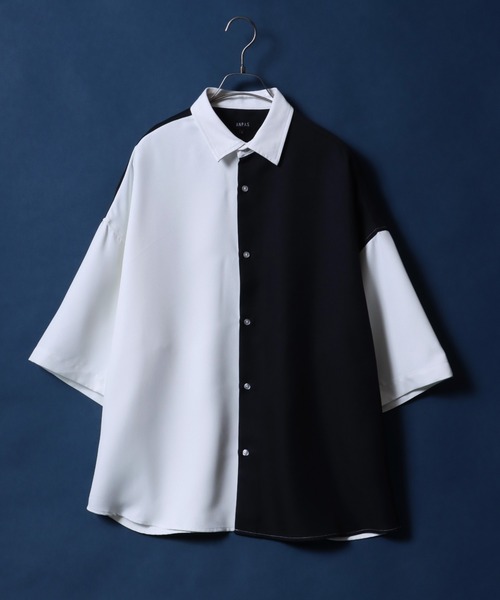 ANPAS(アンパス)の「ANPAS Twill Fabric Oversized Drop Shoulder Color Switching Shirt/ANPAS 別注 ツイル オーバーサイズ ドロップショルダー 配色切替 シャツ(シャツ/ブラウス・メンズ・グレー系その他/ブラック系その他/ホワイト系その他/グレー系その他2/ブラック系その他2/ホワイト系その他2・L/M)」の2枚目の写真
