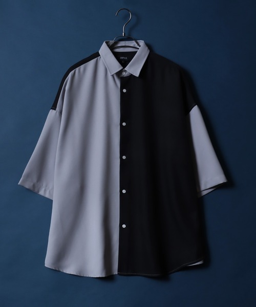 ANPAS(アンパス)の「ANPAS Twill Fabric Oversized Drop Shoulder Color Switching Shirt/ANPAS 別注 ツイル オーバーサイズ ドロップショルダー 配色切替 シャツ(シャツ/ブラウス・メンズ・グレー系その他/ブラック系その他/ホワイト系その他/グレー系その他2/ブラック系その他2/ホワイト系その他2・L/M)」の6枚目の写真