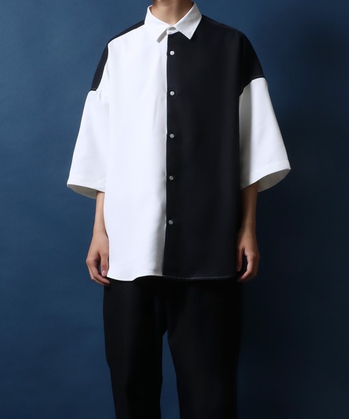 ANPAS(アンパス)の「ANPAS Twill Fabric Oversized Drop Shoulder Color Switching Shirt/ANPAS 別注 ツイル オーバーサイズ ドロップショルダー 配色切替 シャツ(シャツ/ブラウス・メンズ・グレー系その他/ブラック系その他/ホワイト系その他/グレー系その他2/ブラック系その他2/ホワイト系その他2・L/M)」の15枚目の写真