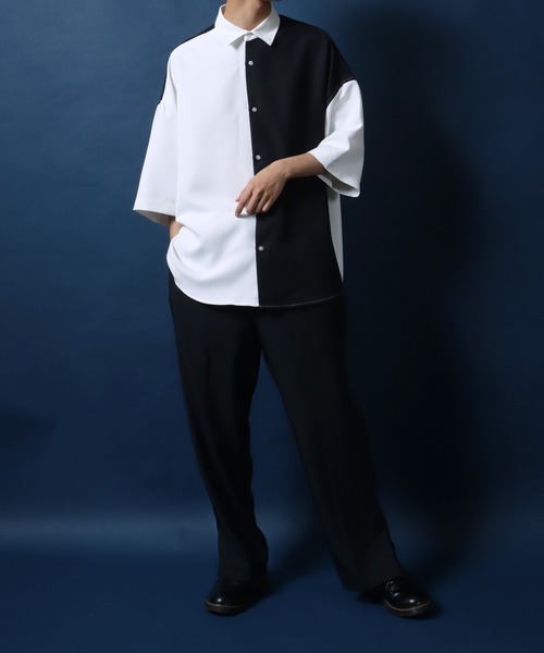 ANPAS(アンパス)の「ANPAS Twill Fabric Oversized Drop Shoulder Color Switching Shirt/ANPAS 別注 ツイル オーバーサイズ ドロップショルダー 配色切替 シャツ(シャツ/ブラウス・メンズ・グレー系その他/ブラック系その他/ホワイト系その他/グレー系その他2/ブラック系その他2/ホワイト系その他2・L/M)」の7枚目の写真