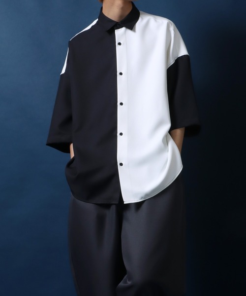 ANPAS(アンパス)の「ANPAS Twill Fabric Oversized Drop Shoulder Color Switching Shirt/ANPAS 別注 ツイル オーバーサイズ ドロップショルダー 配色切替 シャツ(シャツ/ブラウス・メンズ・グレー系その他/ブラック系その他/ホワイト系その他/グレー系その他2/ブラック系その他2/ホワイト系その他2・L/M)」の17枚目の写真