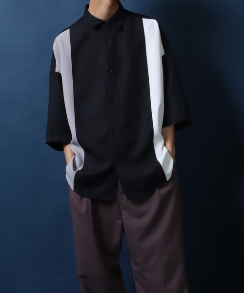 ANPAS(アンパス)の「ANPAS Twill Fabric Oversized Drop Shoulder Color Switching Shirt/ANPAS 別注 ツイル オーバーサイズ ドロップショルダー 配色切替 シャツ(シャツ/ブラウス・メンズ・グレー系その他/ブラック系その他/ホワイト系その他/グレー系その他2/ブラック系その他2/ホワイト系その他2・L/M)」の18枚目の写真