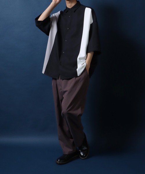 ANPAS(アンパス)の「ANPAS Twill Fabric Oversized Drop Shoulder Color Switching Shirt/ANPAS 別注 ツイル オーバーサイズ ドロップショルダー 配色切替 シャツ(シャツ/ブラウス・メンズ・グレー系その他/ブラック系その他/ホワイト系その他/グレー系その他2/ブラック系その他2/ホワイト系その他2・L/M)」の13枚目の写真