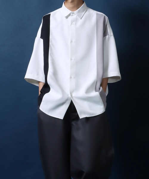 ANPAS(アンパス)の「ANPAS Twill Fabric Oversized Drop Shoulder Color Switching Shirt/ANPAS 別注 ツイル オーバーサイズ ドロップショルダー 配色切替 シャツ(シャツ/ブラウス・メンズ・グレー系その他/ブラック系その他/ホワイト系その他/グレー系その他2/ブラック系その他2/ホワイト系その他2・L/M)」の16枚目の写真