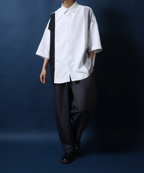 ANPAS(アンパス)の「ANPAS Twill Fabric Oversized Drop Shoulder Color Switching Shirt/ANPAS 別注 ツイル オーバーサイズ ドロップショルダー 配色切替 シャツ(シャツ/ブラウス・メンズ・グレー系その他/ブラック系その他/ホワイト系その他/グレー系その他2/ブラック系その他2/ホワイト系その他2・L/M)」の9枚目の写真