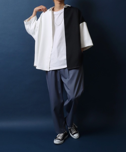 ANPAS(アンパス)の「ANPAS Twill Fabric Oversized Drop Shoulder Color Switching Shirt/ANPAS 別注 ツイル オーバーサイズ ドロップショルダー 配色切替 シャツ(シャツ/ブラウス・メンズ・グレー系その他/ブラック系その他/ホワイト系その他/グレー系その他2/ブラック系その他2/ホワイト系その他2・L/M)」の8枚目の写真