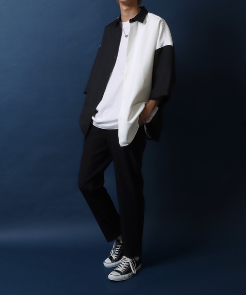ANPAS(アンパス)の「ANPAS Twill Fabric Oversized Drop Shoulder Color Switching Shirt/ANPAS 別注 ツイル オーバーサイズ ドロップショルダー 配色切替 シャツ(シャツ/ブラウス・メンズ・グレー系その他/ブラック系その他/ホワイト系その他/グレー系その他2/ブラック系その他2/ホワイト系その他2・L/M)」の12枚目の写真
