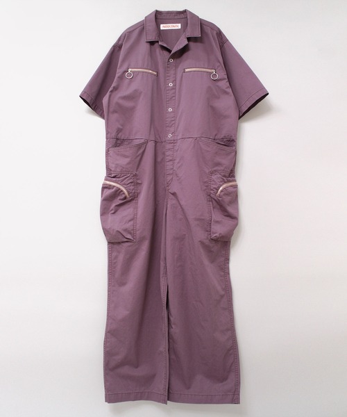 RNA（アールエヌエー）の「O0722 ＺＩＰポケットオールインワン（つなぎ/オールインワン・レディース・パープル/イエロー/ケミカルウォッシュ・MEDIUM）」の5枚目の写真