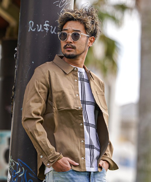 adamsJUGGLER(アダムスジャグラー)の「プレーンCロングシャツ(シャツ/ブラウス・メンズ・オリーブ/ネイビー/ホワイト・S/M/L/XL/XXL)」の11枚目の写真