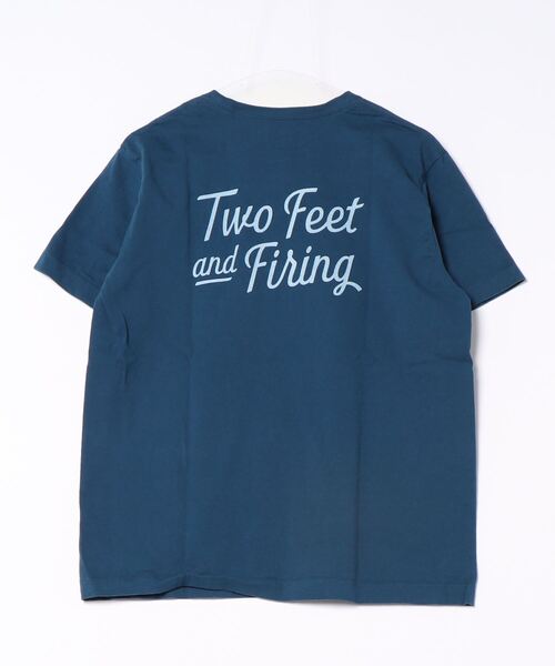 ALMOND(アーモンド)の「TWO FEET and FIRING S/S T-SHIRTS/アーモンドユニセックスデザインコットン100%バックテキストプリント半袖Tシャツ(Tシャツ/カットソー・メンズ・ライトイエロー/ネイビー・X-LARGE/LARGE/MEDIUM)」の3枚目の写真