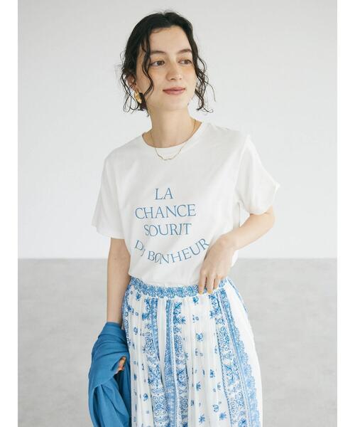 CRAFT STANDARD BOUTIQUE（クラフトスタンダードブティック）の「UVカット　/　LA　CHANCE　TEE（Tシャツ/カットソー・レディース・グリーン/ベージュ/オフホワイト/ブラック・L/M）」の9枚目の写真