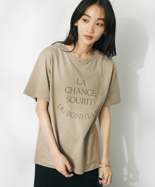 CRAFT STANDARD BOUTIQUE（クラフトスタンダードブティック）の「UVカット　/　LA　CHANCE　TEE（Tシャツ/カットソー・レディース・グリーン/ベージュ/オフホワイト/ブラック・L/M）」の3枚目の写真