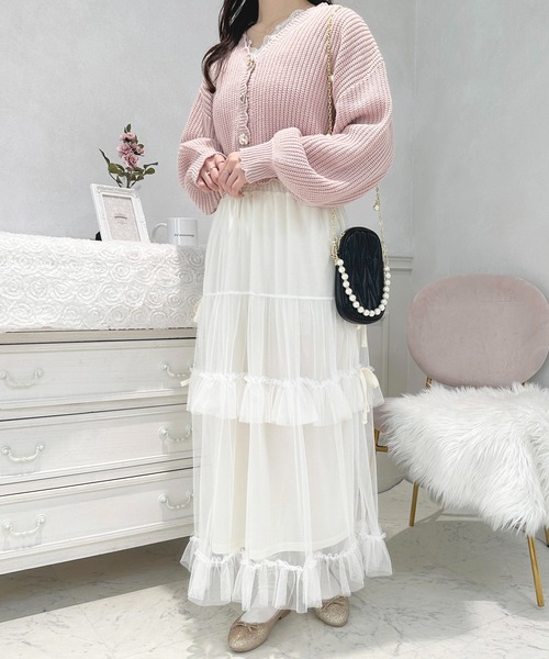 apres jour（アプレジュール）の「French girly collection チュールティアードスカート【ZOZOTOWN限定アイテム】（スカート・レディース・ブルー系その他/オフホワイト/ピンクベージュ/ブラック・X-LARGE/フリー）」の19枚目の写真