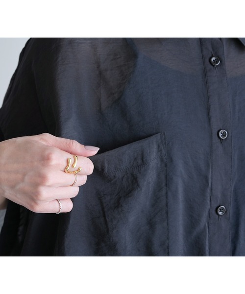 reca(レカ)の「ドルマンシアーシャツ(シャツ/ブラウス・レディース・ブラック/ライトグレー/ブルー/グレイッシュベージュ/ネイビー/ピンク/ベージュ系その他/グレー・M)」の22枚目の写真