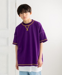 JAM & LINK | 配色ステッチ ビッグシルエット半袖Tシャツ(Tシャツ/カットソー)