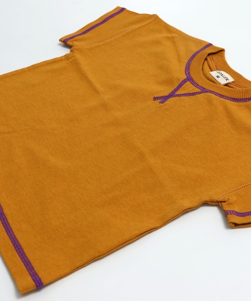 JAM & LINK（ジャムアンドリンク）の「配色ステッチ ビッグシルエット半袖Tシャツ（Tシャツ/カットソー・キッズ・グリーン/マスタード/ホワイト/ターコイズブルー/ピンク/レッド/ネイビー/パープル/ブラック/オートミール・160cm/150cm/140cm/120cm/110cm/100cm/90cm/130cm）」の15枚目の写真